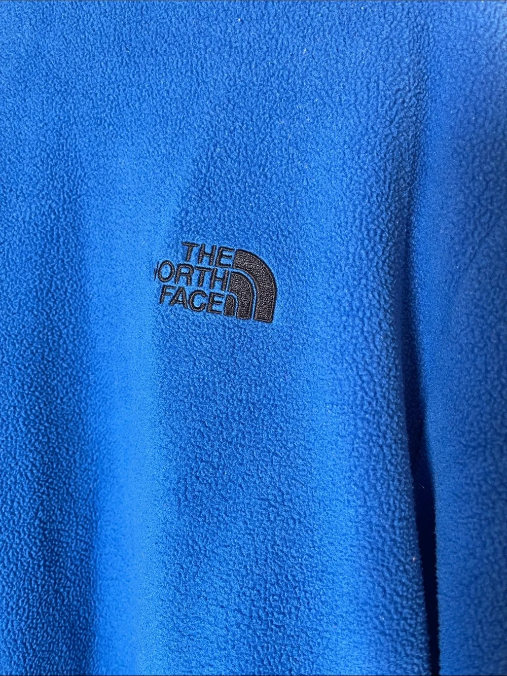 The North Face Men's Royal Blue Fleece Jacket with Black Elbow Panels